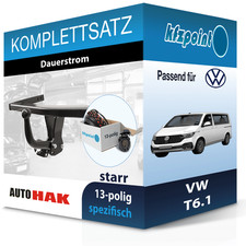 Für VW T6.1 19- AUTO HAK Anhängerkupplung starr + 13polig E-Satz neu