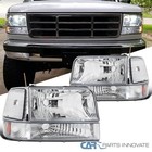 Fit 92-96 F150 F250 F350 Bronco Factory Style Clear Headlight+Corner Bumper Lamp
