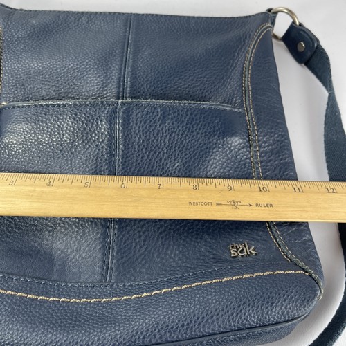 The Sak Dark Navy Blue Leather CrossBody Handbag/Purse Pebble Leather Soft! - Picture 20 of 21