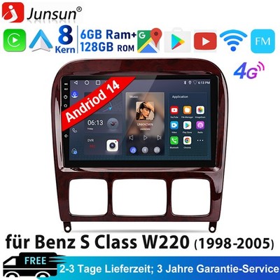 Für Mercedes Benz S-Klasse W220 Android 15 Autoradio GPS Navi WIFI Carplay 128GB