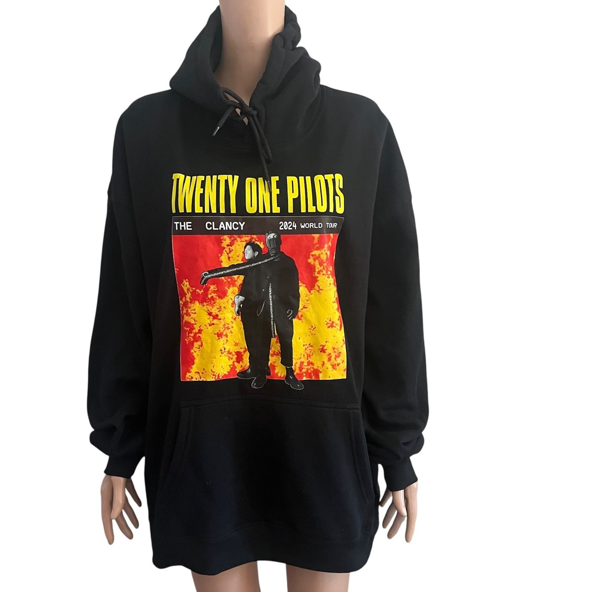 Twenty One Pilots Hoodie Mens XXL Clancy 2024 World Tour Black Pullover  concert