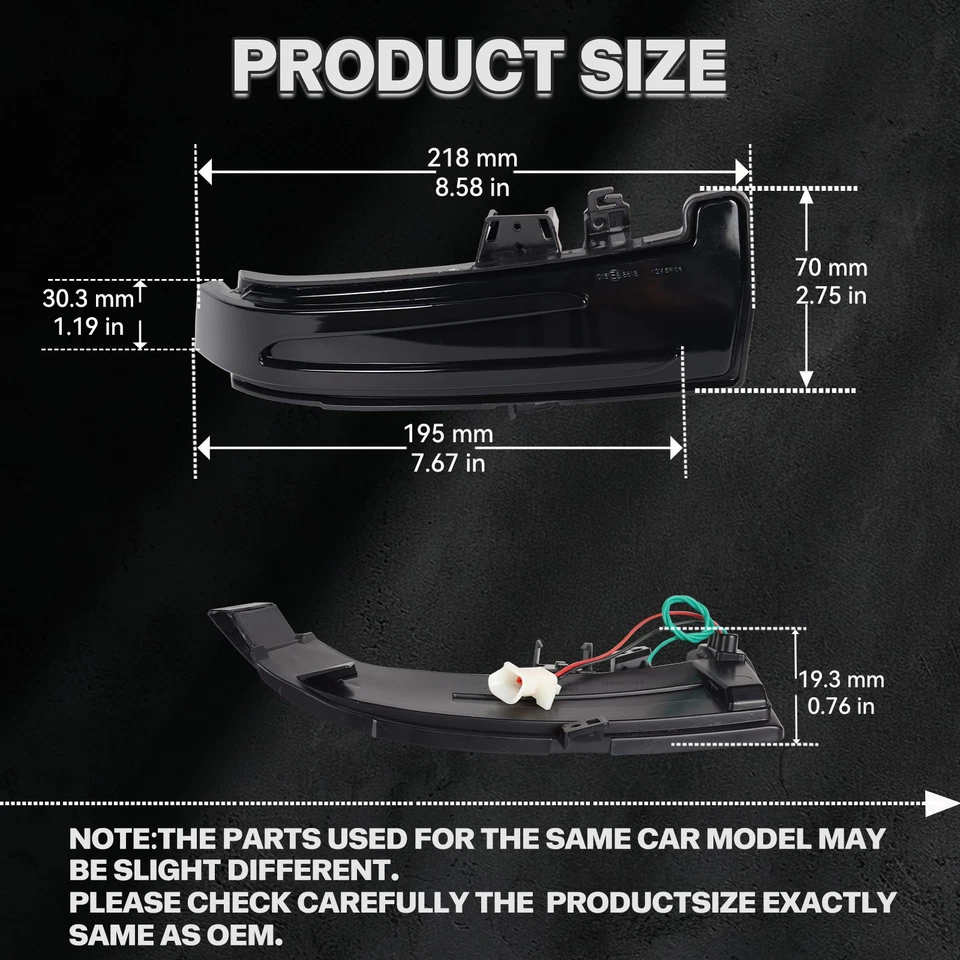 For Mercedes Benz W204 W176 W212 W246 Side Mirror Sequential Turn Signal Light - Image 2 of 4