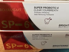 4 Pack Roarugao SP-6 Brightening Toothpaste Removes Bad Breath Super Probiotic
