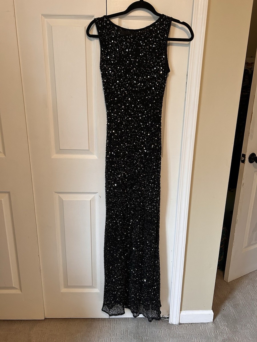 90s Vintage Fully Beaded Stenay Maxi Evening Gown