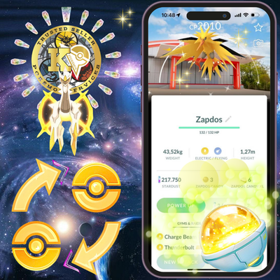 #ad Pokémon PTC—TRADE GO — Shiny Zapdos — PokéPark KANTO Background —Digital♻️ $2.00