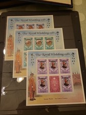 Barbuda 1981 Royal Wedding Charles Diana optd. x3 sheets MNH As Shown Lot C7
