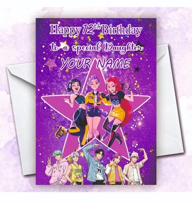 KPOP DEMON HUNTERS Personalised Birthday Card - K-Pop Demon Hunters Greetings