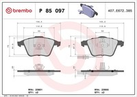 Brembo Bremsbelagsatz, Scheibenbremse P 85 097 FüR Audi