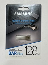 New Samsung BAR Plus 128GB USB 3.1 Flash Drive Champagne Silver MUF-128BE3/AM