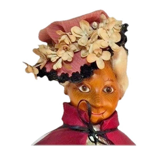 Muñeca antigua inusual tallada a mano de madera arte popular grano Foto 2 de 4
