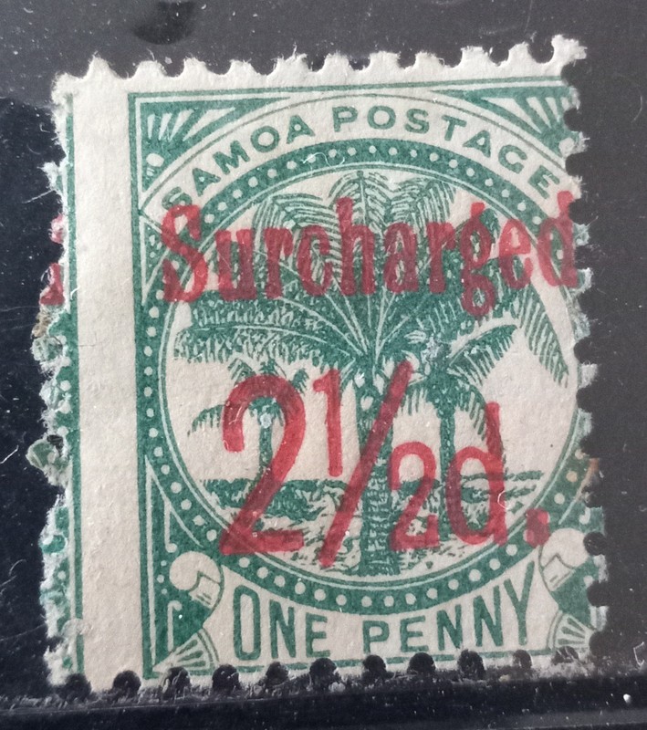 Samoa 🇼🇸. Scott # 28. Miss cut and Off Center Mint. H. Free Shipping.