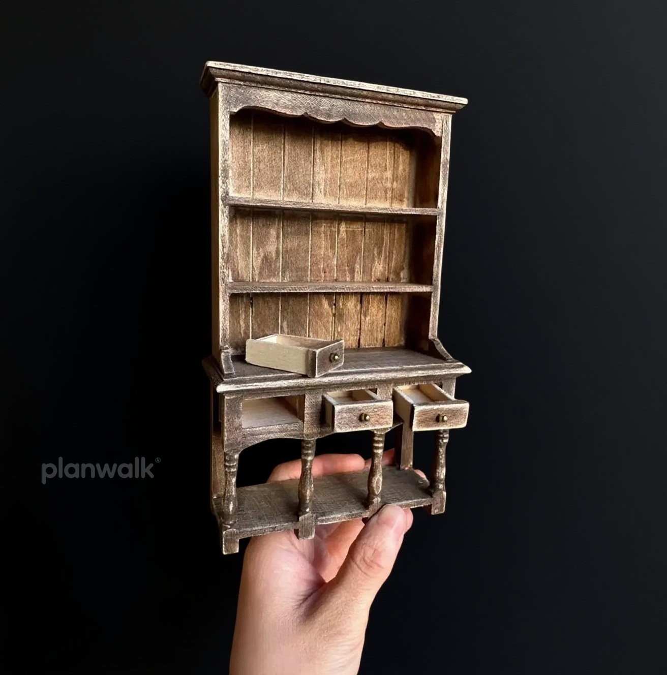 Vintage Cabinet Bookcase 1:12 Scale Dollhouse Miniatures Furniture Kitchen