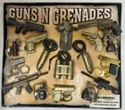 Guns N Grenades Vintage Vending Display Card Board