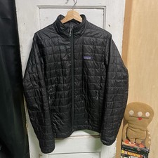 Patagonia Nano Puff Jacket Men s Small Black Full Zip PrimaLoft Flaws