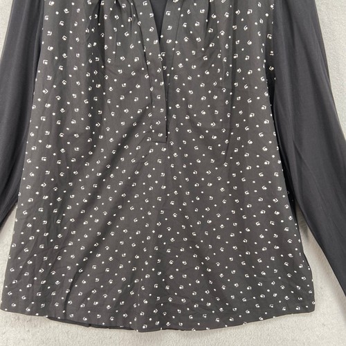 Lauren Ralph Lauren Shirt Womens 2X Black White Dot Long Sleeve Knit Top Blouse - Picture 3 of 9