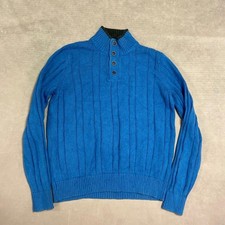 Nautica Knitted Jumper 1/4 Button Knit Sweater With Logo Men's S 36-38 