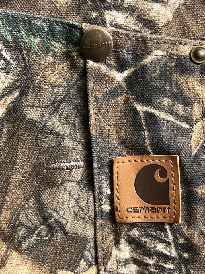 NWOT Insulated Fleece Lined Carhartt RealTree Camo Bibs Men’s 2XL Short - Image 4 of 4