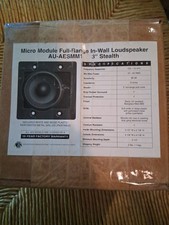 AES AU-AESMM1 Micro Module Full-Range In-Wall Loudspeaker 3" Stealth 8 Ohm NOS