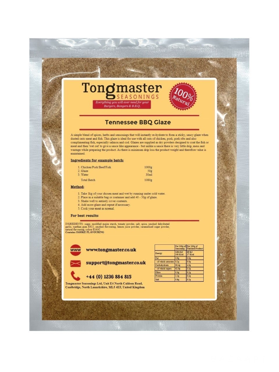 Tennessee BBQ Glaze - Meat Rub - 1kg (Gluten Free)