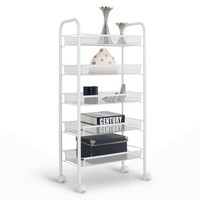 5 Tier Kitchen Trolly Island Cart Utility Mesh Wire Shelves On... 5 Tier Kitchen Trolly Island Cart Utility Mesh Wire Shelves On...