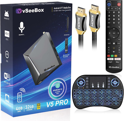  NEWEST AND UPGRADED VSEEBOX V5 PRO. ANDROID 12 SYSTEM MESSAGE FOR BEST PRICE.