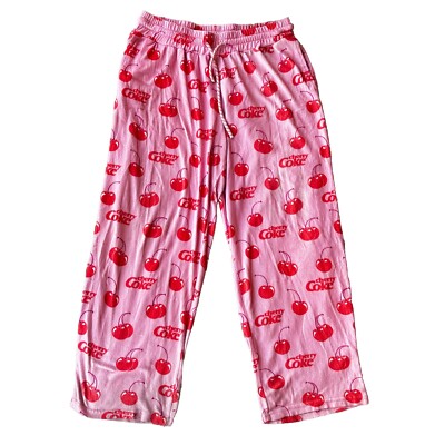 Cherry Coca Cola Pajama Pants Sz L/XL Nighttime Sleep Pink