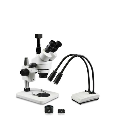 Vision 3.5X-90X Simul-Focal Trinocular Zoom Stereo Microscope, 5MP Camera