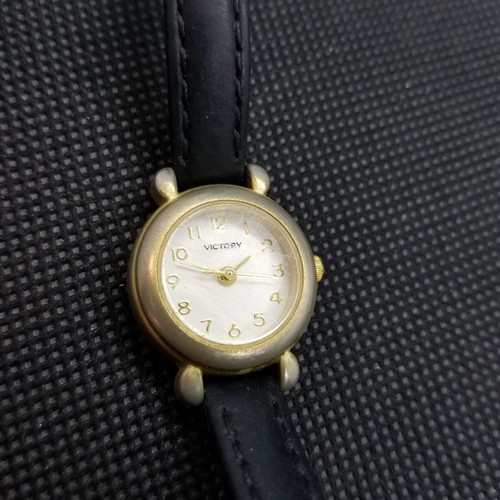 Victory Classic Art Deco getragene goldfarbene Damenuhr Analog Quarz Vintage 20mm - Bild 4 von 8