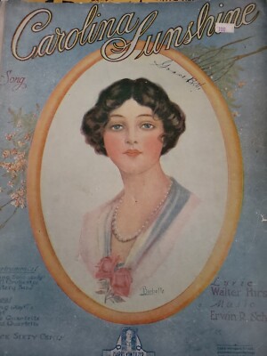 CAROLINA SUNSHINE by  Erwin R. Schmidt 1919 LARGE FORMAT Sheet Music
