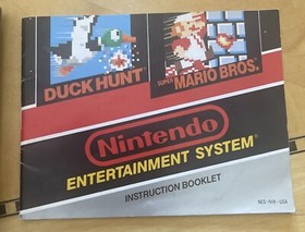 Super Mario & Duck Hunt NES Nintendo Original Game + INSTRUCTIONS MANUAL BOOKLET
