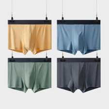 3Pack Cotton Soft Breathable Men's Underwear Midriff Quadrangular Shorts