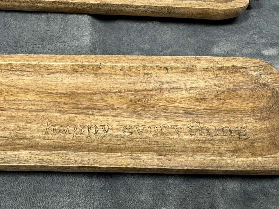 Mud Pie Nested Wooden Tray Set, Small 3 3/4"x 16 3/4" Large 4 1/2" x 19 1/2" - Image 4 of 4