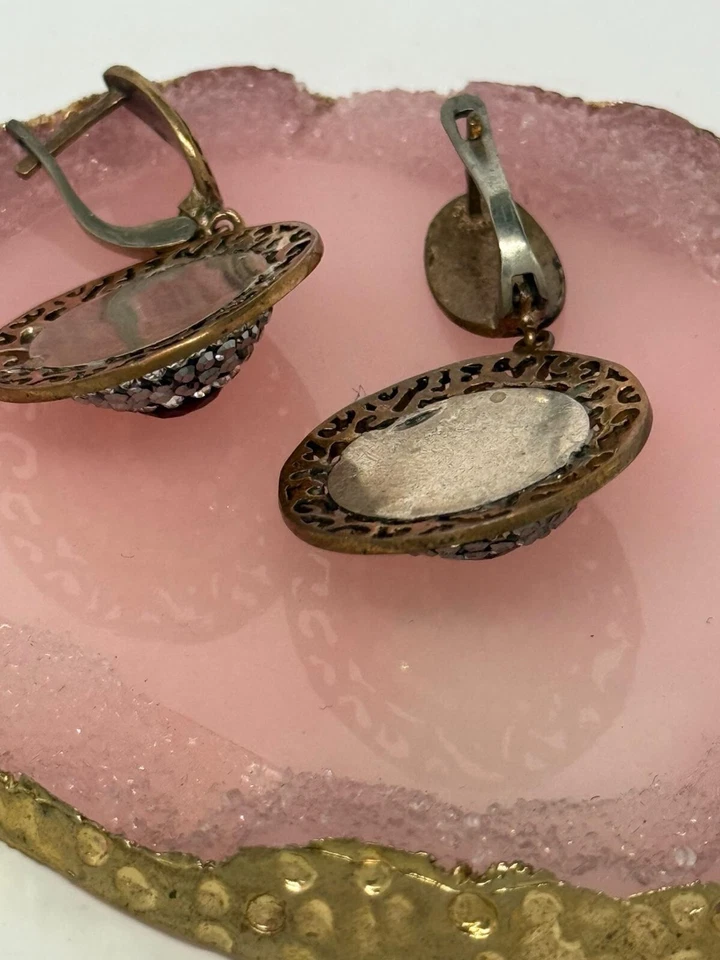 Orecchini In Argento 925 Radice Di Rubino - Immagine 3 di 4