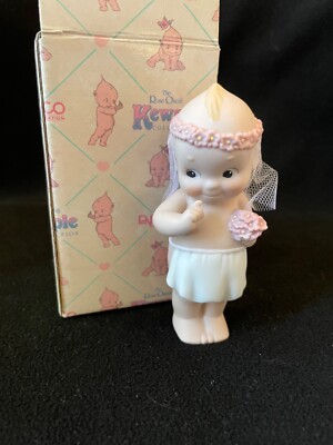Vintage Enesco Rose ONeill Bisque 4  Kewpie Blushing Bride - New in Box
