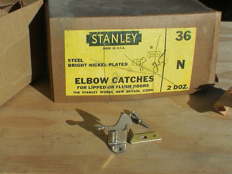 Vintage Stanley Elbow Catches Hardware 24 New Old Stock New in Box USA