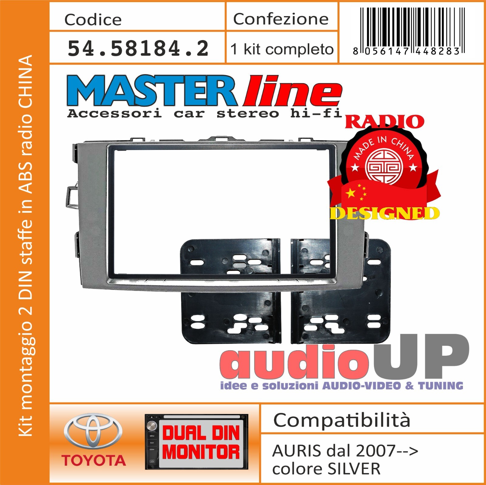AERZETIX Telaio Adattatore 2 DIN Per Autoradio – Compatibile Con Toyota Auris 2007-2012, Plastica Grigia