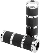 Performance Machine Contour XL Handlebar Grip Set Chrome TBW 0063-2018-CH