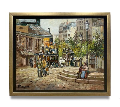 Hungryartist-NY artist original oil painting of city scape on canvas 8x10 framed