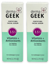 2 Ct Derma Geek Fortifying Facial Serum 3.5 Vitamins Antioxidants 1.3 Oz.