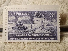 1953 General George Patton WW2 3 cent  , Unused U.S Postage Stamp 