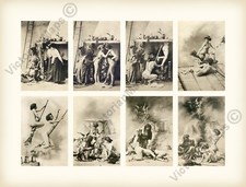 Witches Sabbath antique occult French erotic nude postcards art print