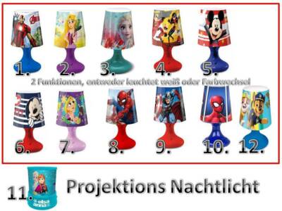 Disney, Avengers, Princess, Frozen, Incredibles, Spiderman  Nachtlicht LED