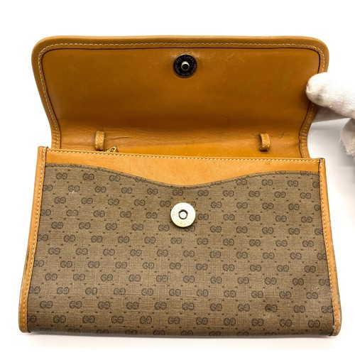 Gucci Clutch Bag Brown PVC Leather Micro GG From Japan Authentic - Picture 11 of 20