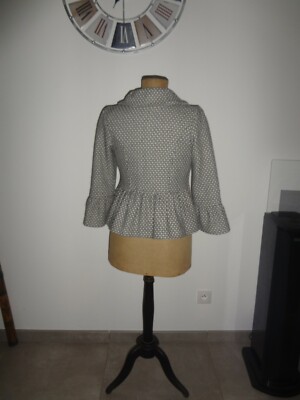 Veste Chic FOLIA En Laine - Style Boléro/gilet/tunique - Taille 38/40 - Grise - Occasion Très Bon état