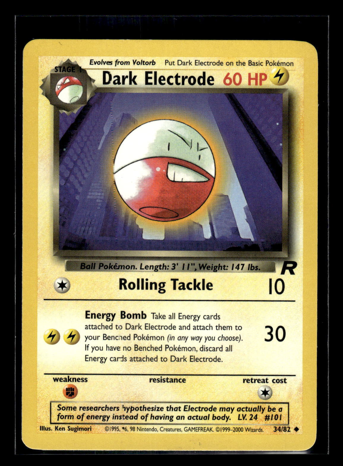 2000 Pokemon Team Rocket #34/82 Dark Electrode NM-Mint+