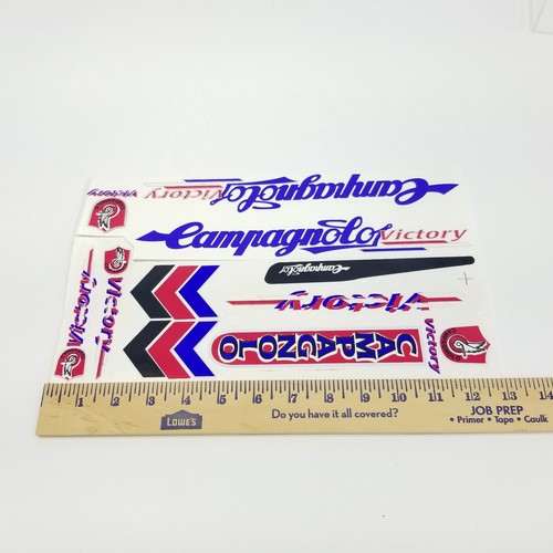 Juego de calcomanías Campagnolo Victoria bicicleta ciclismo azul rojo Italia - Imagen 7 de 8