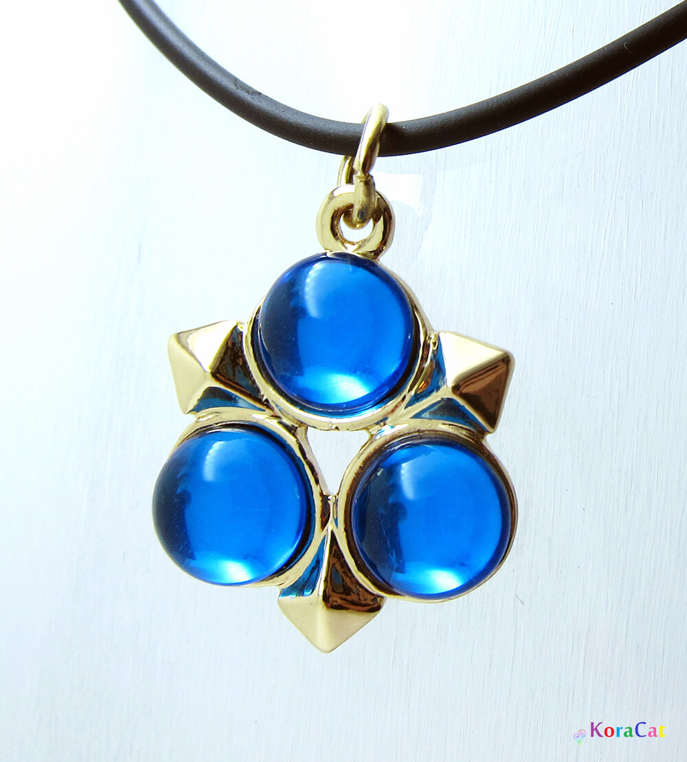 Zelda Spiritual Stones Necklace Pendants Glass Gem Metal Kokiri