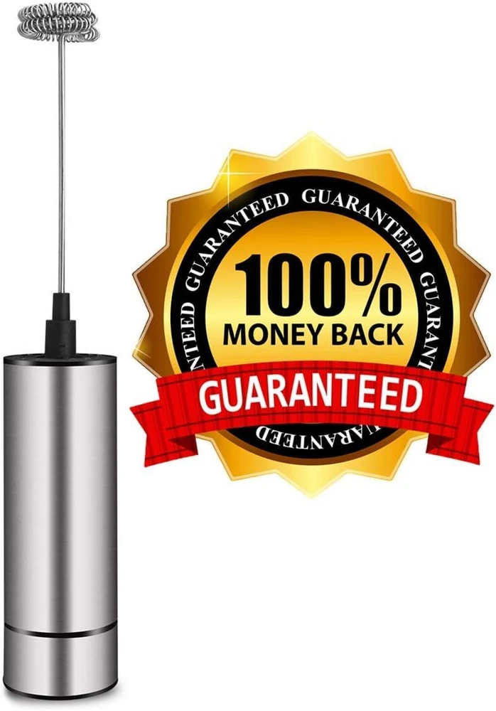 Milk Frother Handheld Battery Operated, Coffee for Silver