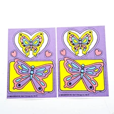 VTG 1983 Mark 1 Scratch N' Sniff Butterfly Iron On Patch Purple Yellow Pink