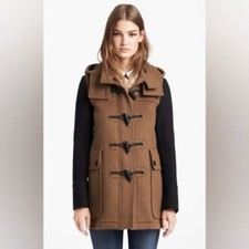 Burberry Brit 'westmarsh' Wool Duffle Toggle Coat Size 2